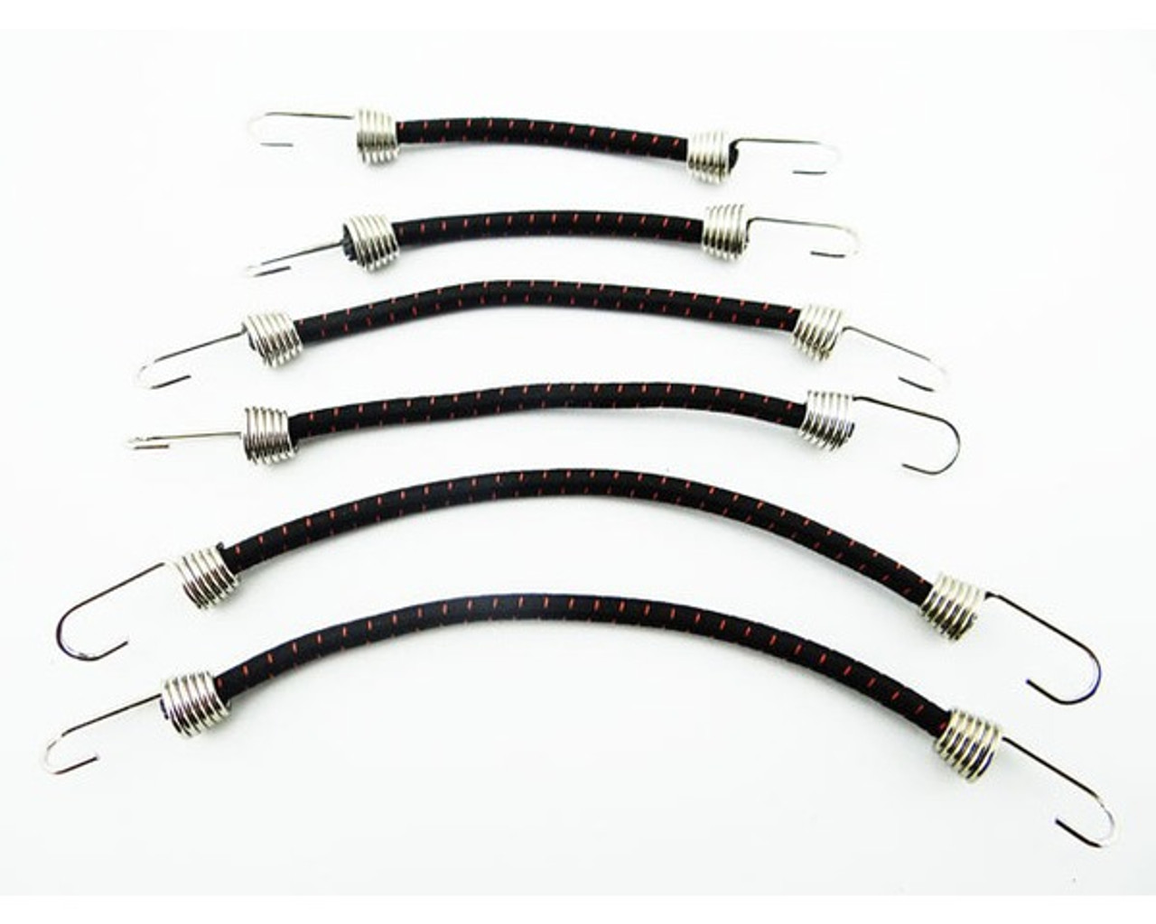 1/10 Scale Bungee Cord Set, Black and Red, 6pcs 1/10 Scale Bungee Cord Set, Black and Red, 6pcs