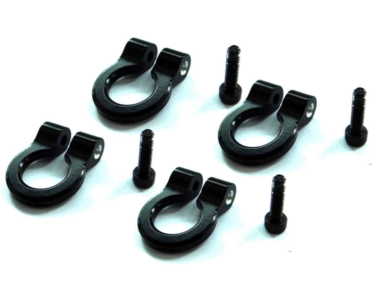 1/10 Scale Aluminum Black Tow Shackle D-Rings (4pcs) 1/10 Scale Aluminum Black Tow Shackle D-Rings (4pcs)