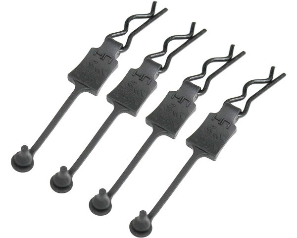 Hot Racing Body Clip Retainers, for 1/8 Scale, Black Chrome (4pcs) HRABWP39E01