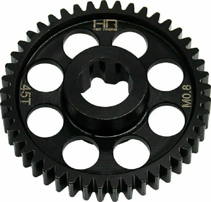 Hot Racing Steel 45T 0.8 Mod Spur Gear, 1/10 Traxxas Mini Maxx HRASMMX45M08