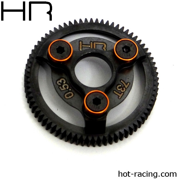 Hot Racing Steel 73T 48P Spur Gear Slash, Orange HRASTE873