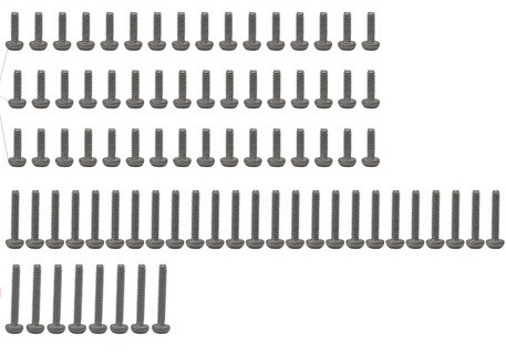 Hot Racing M1.4 Stainless Steel Full Screw Set, (81pcs) SCX24 HRASXTF14SS