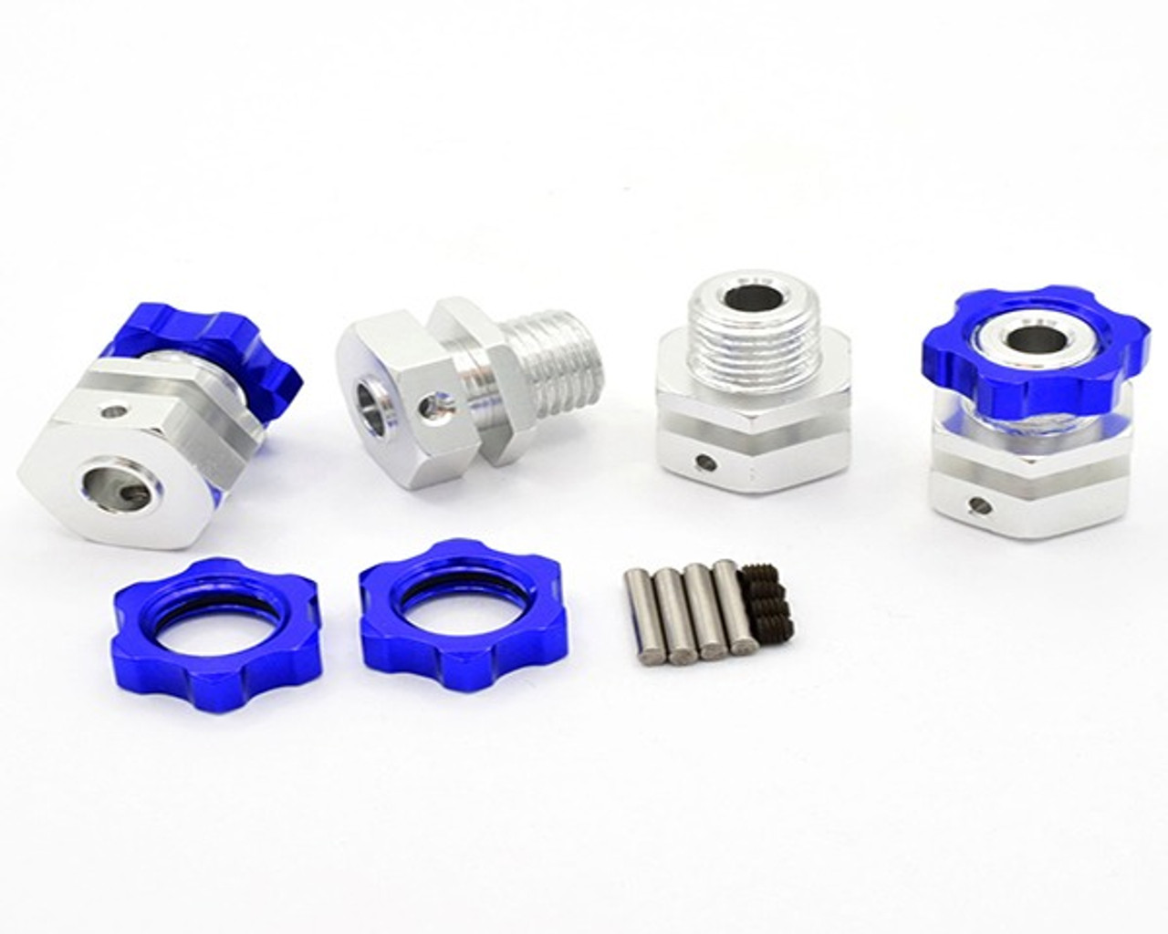 Alum +6mm 17mm Hubs, Hex Serrated Nuts, for Traxxas MT Alum +6mm 17mm Hubs, Hex Serrated Nuts, for Traxxas MT