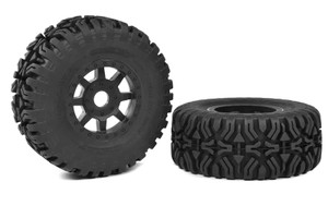 Corally 1-8 SC Tires - Mudclaws - Glued on Black SC Rims - COR00180-1250