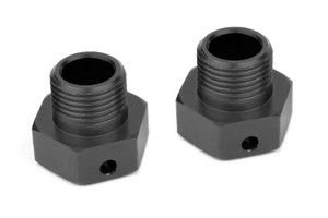 Corally Wheel Hex Adapter - Aluminum - Black - 2pcs COR00180-329-B