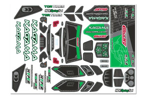 Body Decal Sheet, Kagama XP 6S, Pre-Cut, Green Color, 1pc