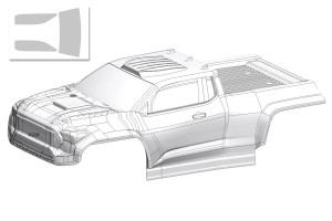 Corally Polycarbonate Body - Furago XD - Clear - Cut - Decals - 1 Pc COR00230-0096