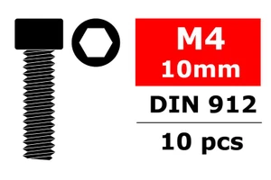 Corally Steel Screws M4 x 10mm, Hex Socket Head, 10pcs COR3001-40-10