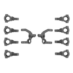 RC10B7.1 Caster and Steering Block Set, Carbon - ASC92577