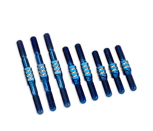 RC10 Classic Fin titanium turnbuckle set-burnt blue, 7pc RC10 Classic Fin titanium turnbuckle set-burnt blue, 7pc