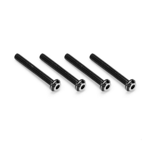 J Concepts 3x24mm Top Hat Titanium Screw, Stealth Black, 4pc JCO51442