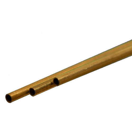 K & S Metals Round Brass Tube: 3.5mm OD x 0.225mm Wall x 300mm Long KSM9835