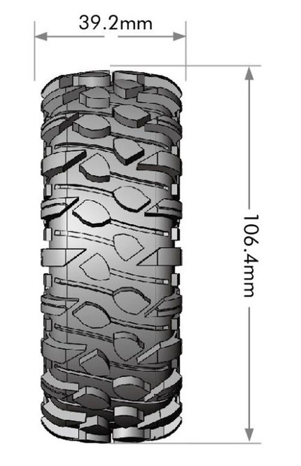 CR-Rowdy 1/10 1.9" Crawler Class 1 Tires, 12mm Hex on CR-Rowdy 1/10 1.9" Crawler Class 1 Tires, 12mm Hex on