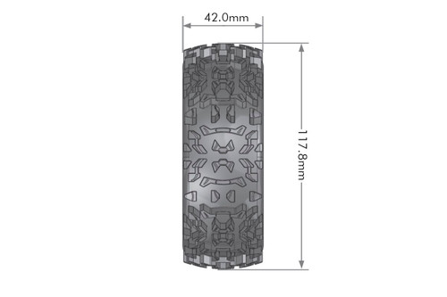 B-Pioneer 1/8 Off-Road Buggy Tires, 17mm Hex, Mounted on B-Pioneer 1/8 Off-Road Buggy Tires, 17mm Hex, Mounted on