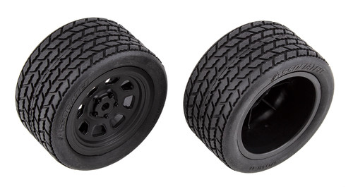 Team Associated SR10 Rear Wheels w/ Street Stock Tires, Mounted ASC71195