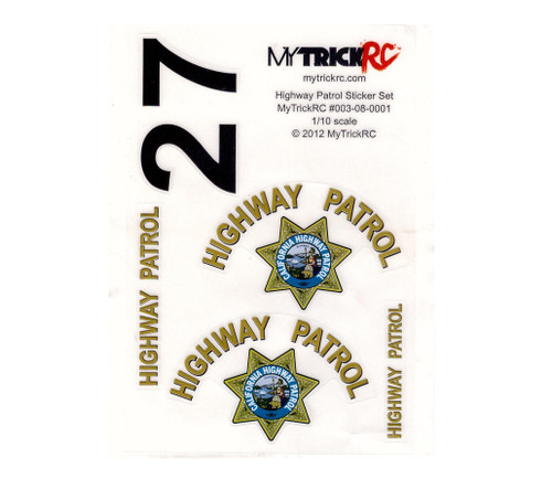MyTrickRC CHP Decal Set - Realistic 1:10 Scale Decal Set. California MYKST1