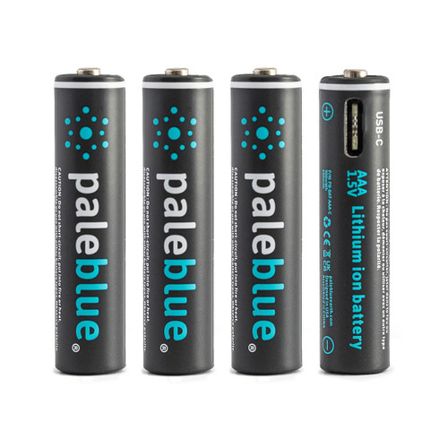 Pale Blue Lithium Ion Rechargeable AAA Batteries 4pk Pale Blue Lithium Ion Rechargeable AAA Batteries 4pk