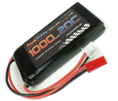 2S 7.4V 1000mAh 20C LiPo Battery w/ JST Connector 2S 7.4V 1000mAh 20C LiPo Battery w/ JST Connector