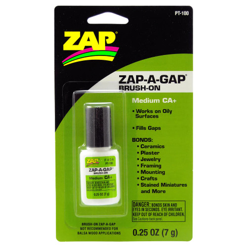 ZAP Glue Brush-On Zap-A-Gap Med CA Glue 1/4oz PAAPT-100