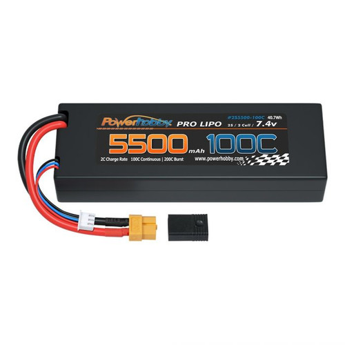 2S 7.4V 5500MAH 100C Lipo Battery w XT60 + Plug Adapter 2S 7.4V 5500MAH 100C Lipo Battery w XT60 + Plug Adapter