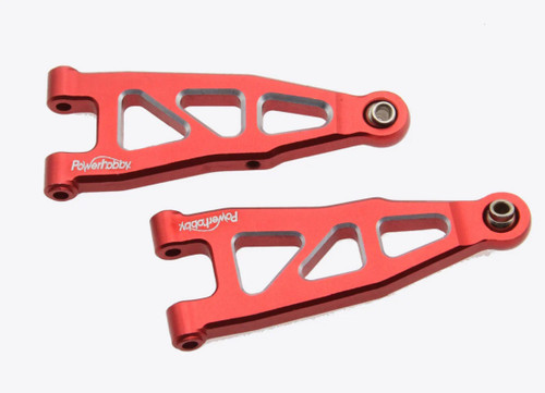 Power Hobby Aluminum Front Lower Arms, Red for Arrma Grom PHB6572RED