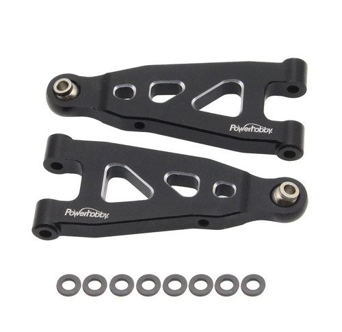 Power Hobby Aluminum Front Lower Arms, Black, for Arrma Mojave Grom PHB6845BLACK