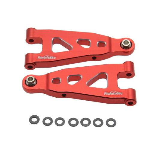Power Hobby Aluminum Front Lower Arms, Red, for Arrma Mojave Grom PHB6845RED