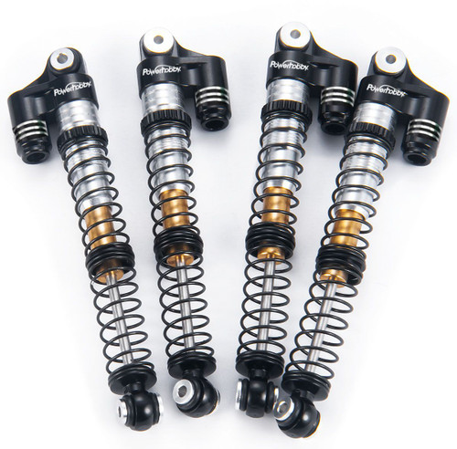 Power Hobby 1/24 Aluminum 58mm Long Travel Shocks, Black, for Axial SCX24 PHBSCX24771BLACK