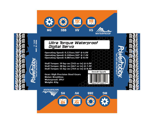 Spark HV Waterproof Brushless Steel Gear Servo/Aluminum Case Spark HV Waterproof Brushless Steel Gear Servo/Aluminum Case