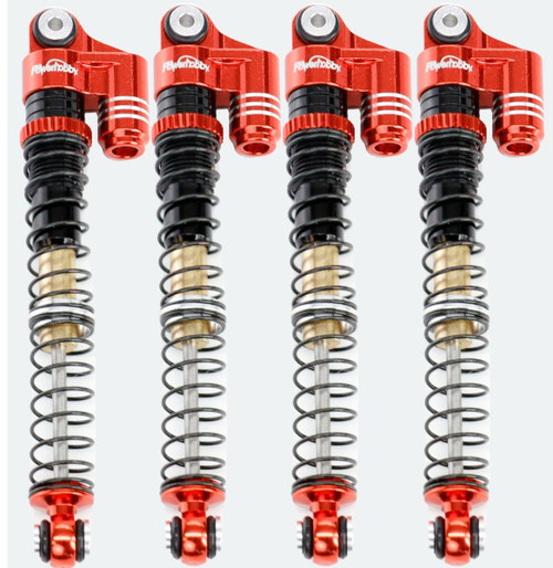 Power Hobby 1/24 Aluminum 58mm Long Travel Shocks, Red, for Axial SCX24 PHBSCX24771RED