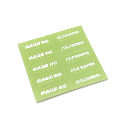 Rage R/C Decal Sheet; AeroBoard Logos RGR4576