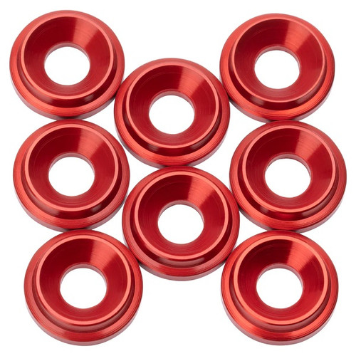 7075 LowPro Countersunk Washers, M3, Red, 8pcs 7075 LowPro Countersunk Washers, M3, Red, 8pcs