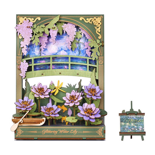 Robotime Glittering Water Lily Wall Art 3D Wooden Puzzle ROETH001