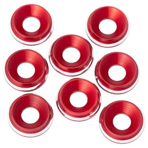 1UP Racing 7075 LowPeo Countersunk Washers, M3, Red Shine, 8pcs 1UP820519