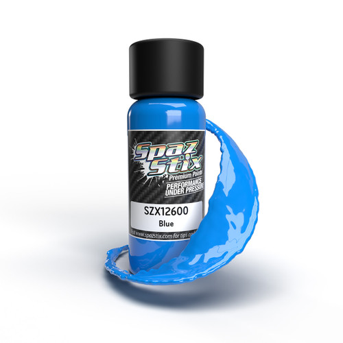 Spaz Stix Solid Blue Airbrush Ready Paint, 2oz Bottle SZX12600