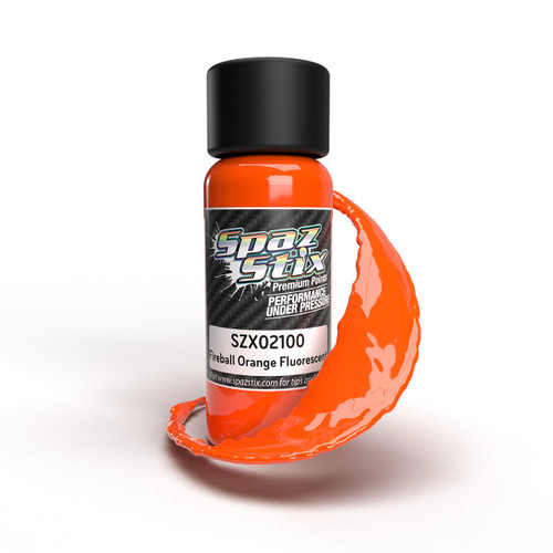 Spaz Stix Fireball Orange Fluorescent Airbrush Ready Paint, 2oz SZX02100