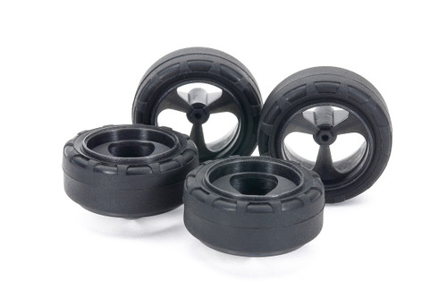 Tamiya Small Diameter Low Friction Narrow Tires (24mm) & Carbon TAM15541