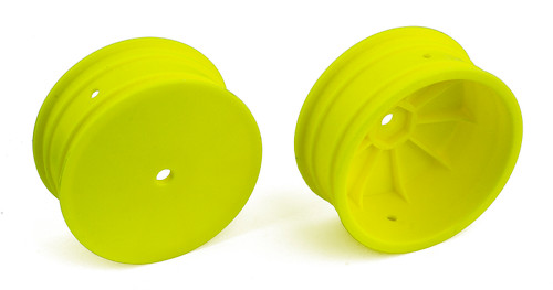 Team Associated Front Wheels, 12mm Hex 4WD Front 2.2in Wheels, Yellow ASC92096