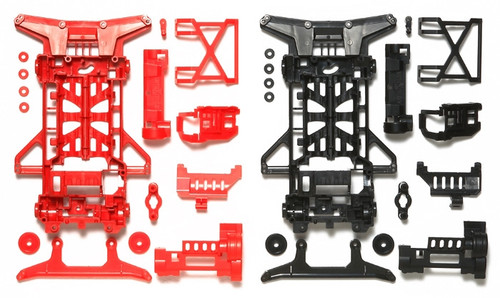 JR Super X Chassis Set, Reinforced (Red/Black) JR Super X Chassis Set, Reinforced (Red/Black)