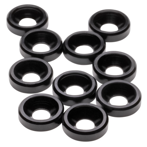 1UP Racing Premium Aluminum M3 Countersunk Washers, Black, 10 1UP80309