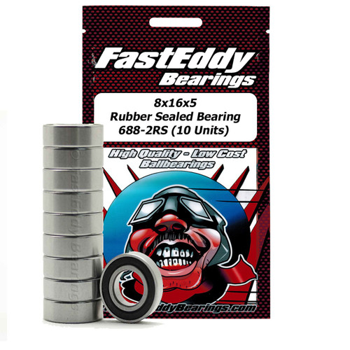 Team FastEddy 8x16x5mm Rubber Sealed Bearing (10) 688-2RS TFE269