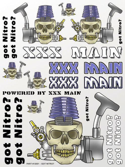 XXX Main Racing Got Nitro? Sticker Sheet XXXS001