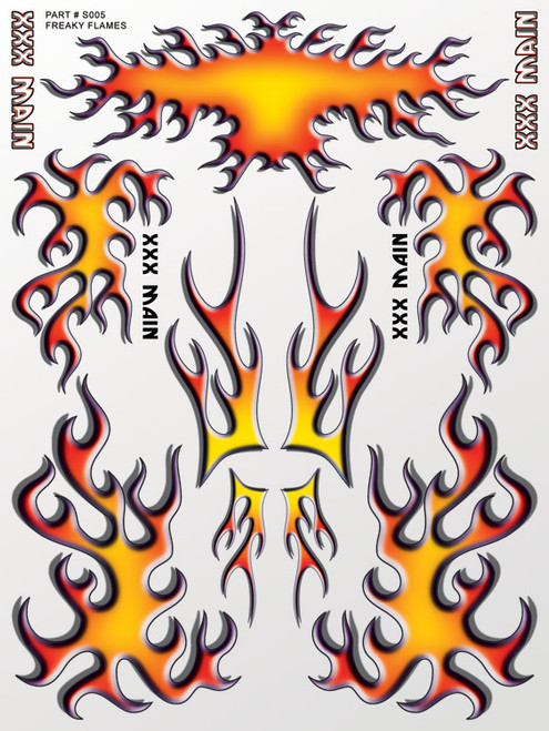 XXX Main Racing Freaky Flames Sticker Sheet XXXS005