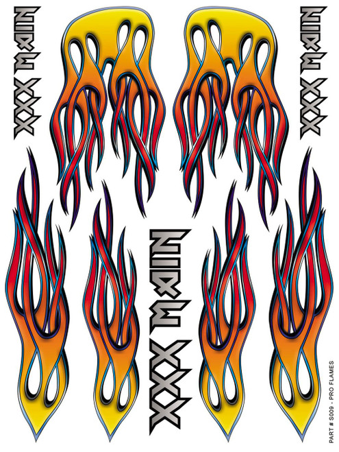 XXX Main Racing Pro Flames Sticker Sheet XXXS009
