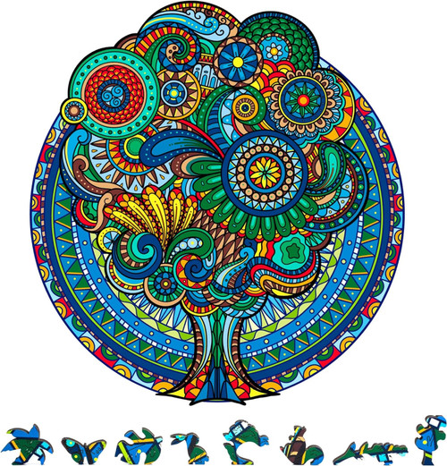 ZenChalet Puzzles Floral Retro Wooden Jigsaw Puzzle, 500 Pcs ZCPFR500