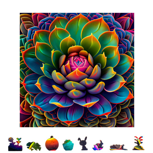 Simply Succulent Wooden Puzzle, 500 Pcs Simply Succulent Wooden Puzzle, 500 Pcs