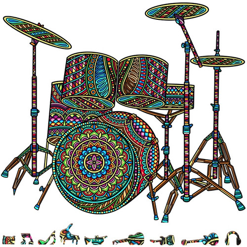 ZenChalet Puzzles Drum Set Wooden Puzzle, 200 Pcs ZCPDS200