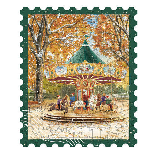 Robotime Rowood Golden Autumn Carousel Wooden Jigsaw Puzzle ROETA008