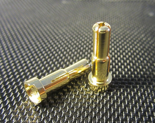 TQ Wire 4mm + 5mm Double Male Bullets (pr.) Gold 20mm TQW2511