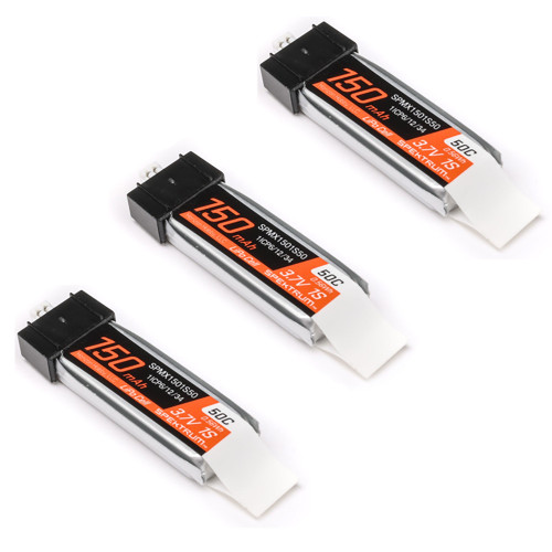 3.7V 150mAh 1S 50C LiPo Battery: JST PH1.25 Connector (3PCs) 3.7V 150mAh 1S 50C LiPo Battery: JST PH1.25 Connector (3PCs)